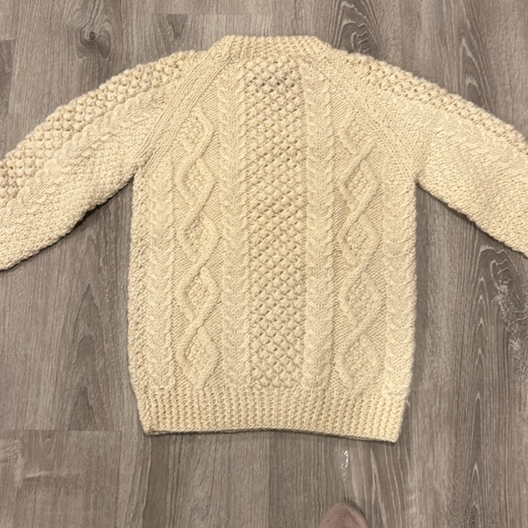 Hand made vintage Greek wool fisherman cable sweater - Picture 4 of 9